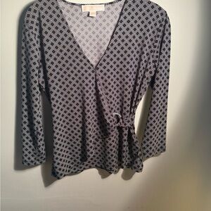 Michael Michael Kors Black and White Diamond Pattern Top